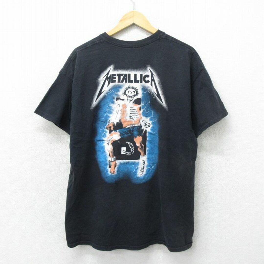 XL★古着 半袖 ロック バンド Tシャツ メンズ メタリカ コットン 大きいサイズ 黒 ブラック 24apr24 中古 メンズのトップス(Tシャツ/カットソー(半袖/袖なし))の商品写真