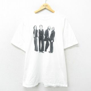 XL★古着 半袖 ロック バンド Tシャツ メンズ ビートルズ The Beatles コットン クルーネック 白 ホワイト 24apr24 中古(Tシャツ/カットソー(半袖/袖なし))