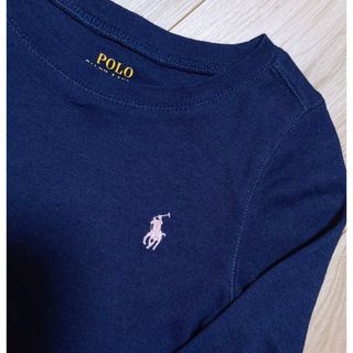 ポロラルフローレン(POLO RALPH LAUREN)のポロ　ラルフローレン　無地カットソー　長袖　4T  ネイビー(Tシャツ/カットソー)