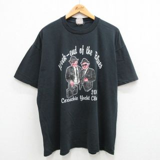 XL★古着 ジャージーズ 半袖 ビンテージ Tシャツ メンズ 00年代 00s ブタ 大きいサイズ コットン クルーネック 黒 ブラック 24apr24 中古(Tシャツ/カットソー(半袖/袖なし))