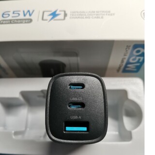 窒化ガリウムUSB急速充電器 65W GaN USB-C(PC周辺機器)