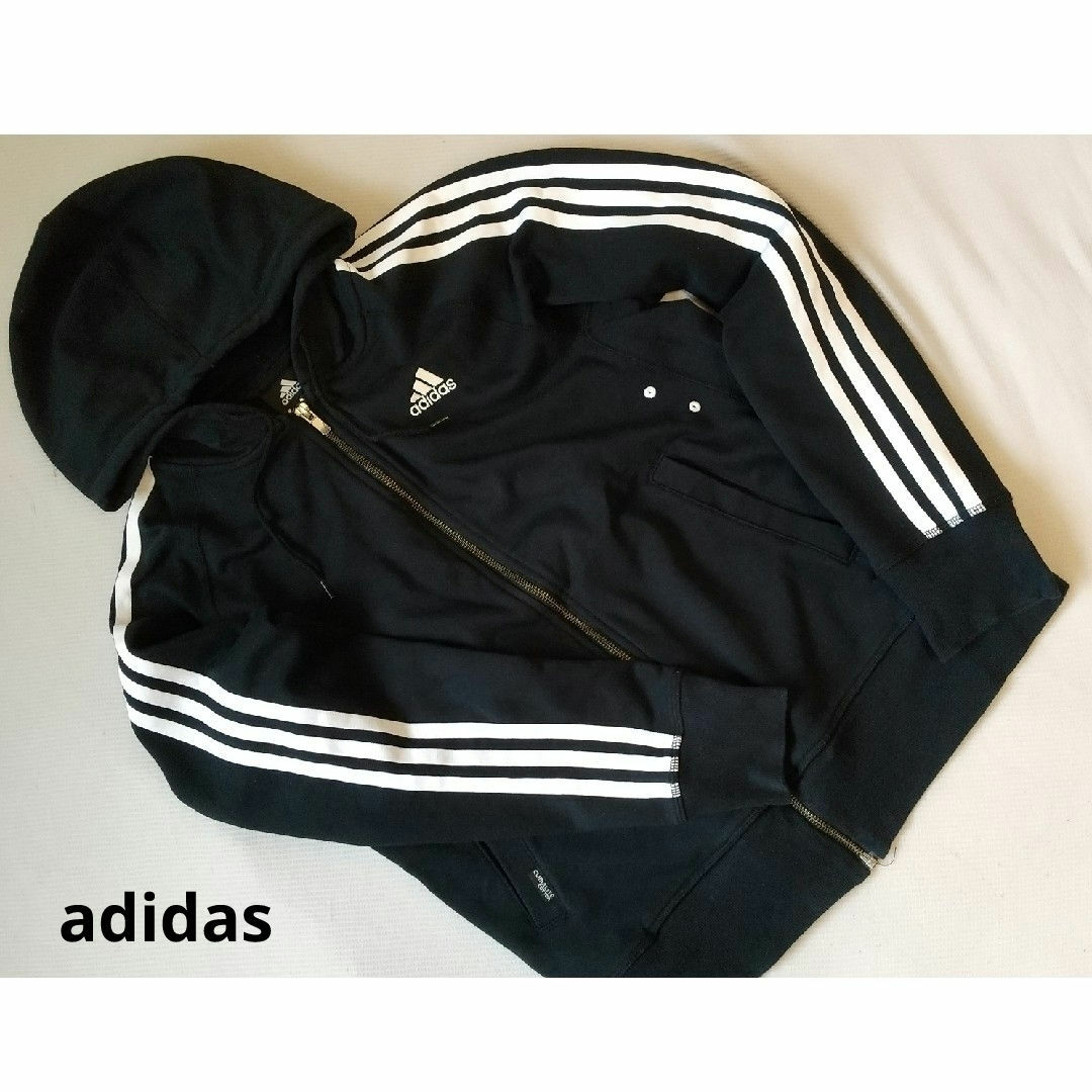 adidas(アディダス)のadidas / アディダス パーカー 黒 M メンズのトップス(パーカー)の商品写真