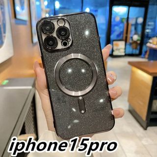 iphone15proケース 　無線　磁気 ワイヤレス充電 ブラック1(iPhoneケース)