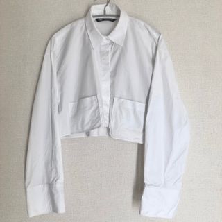 ザラ(ZARA)のZARA ザラ シャツ ブラウス 白 ホワイト M(シャツ/ブラウス(長袖/七分))