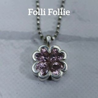 フォリフォリ(Folli Follie)の【匿名配送】フォリフォリ ネックレス SV925 8.4g クローバー ピンク(ネックレス)