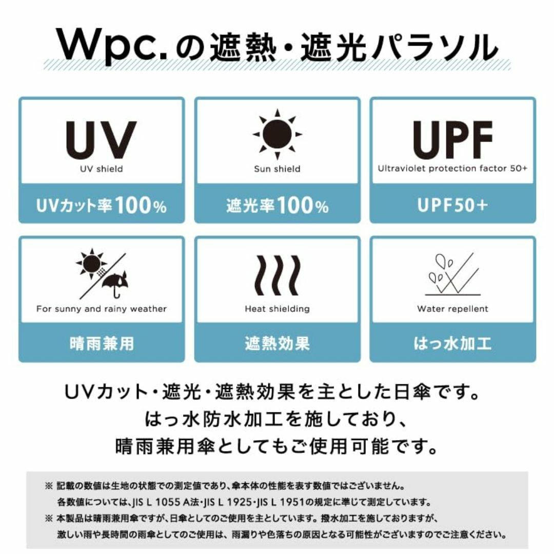 【色: チャコール】【2024】Wpc. 日傘 折りたたみ傘 遮光ドームパラソル レディースのファッション小物(その他)の商品写真