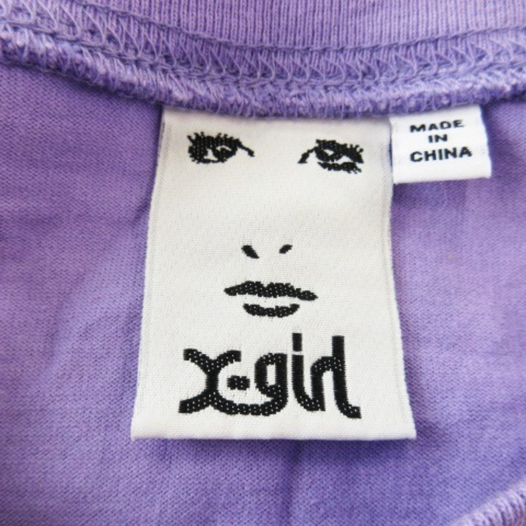 X-girl(エックスガール)のエックスガール タンクトップ カットソー コットン ワンポイント ロゴ 2 紫 レディースのトップス(タンクトップ)の商品写真