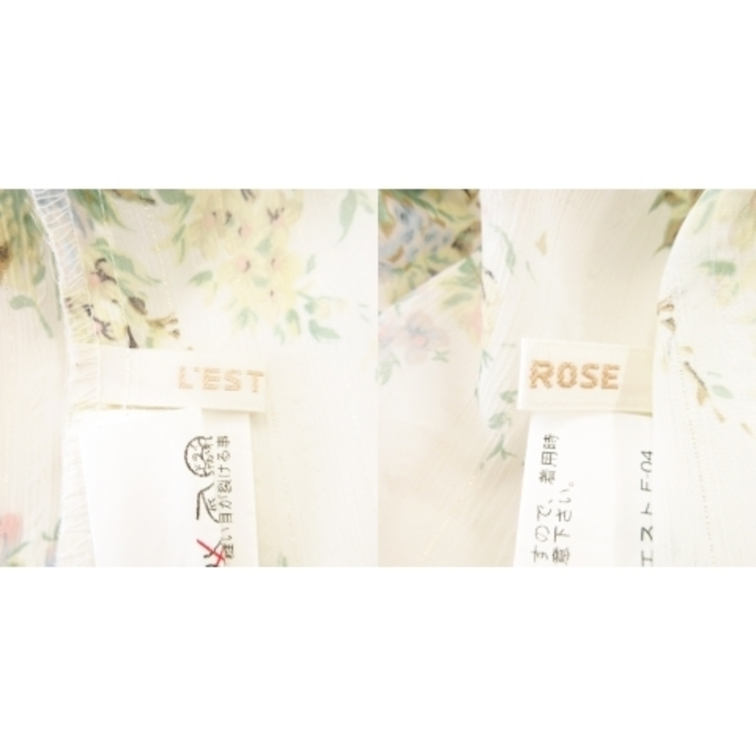 L'EST ROSE(レストローズ)のレストローズ ワンピース シアー ミニ 七分袖 リボン ラメ ローズ 2 緑 レディースのワンピース(ミニワンピース)の商品写真