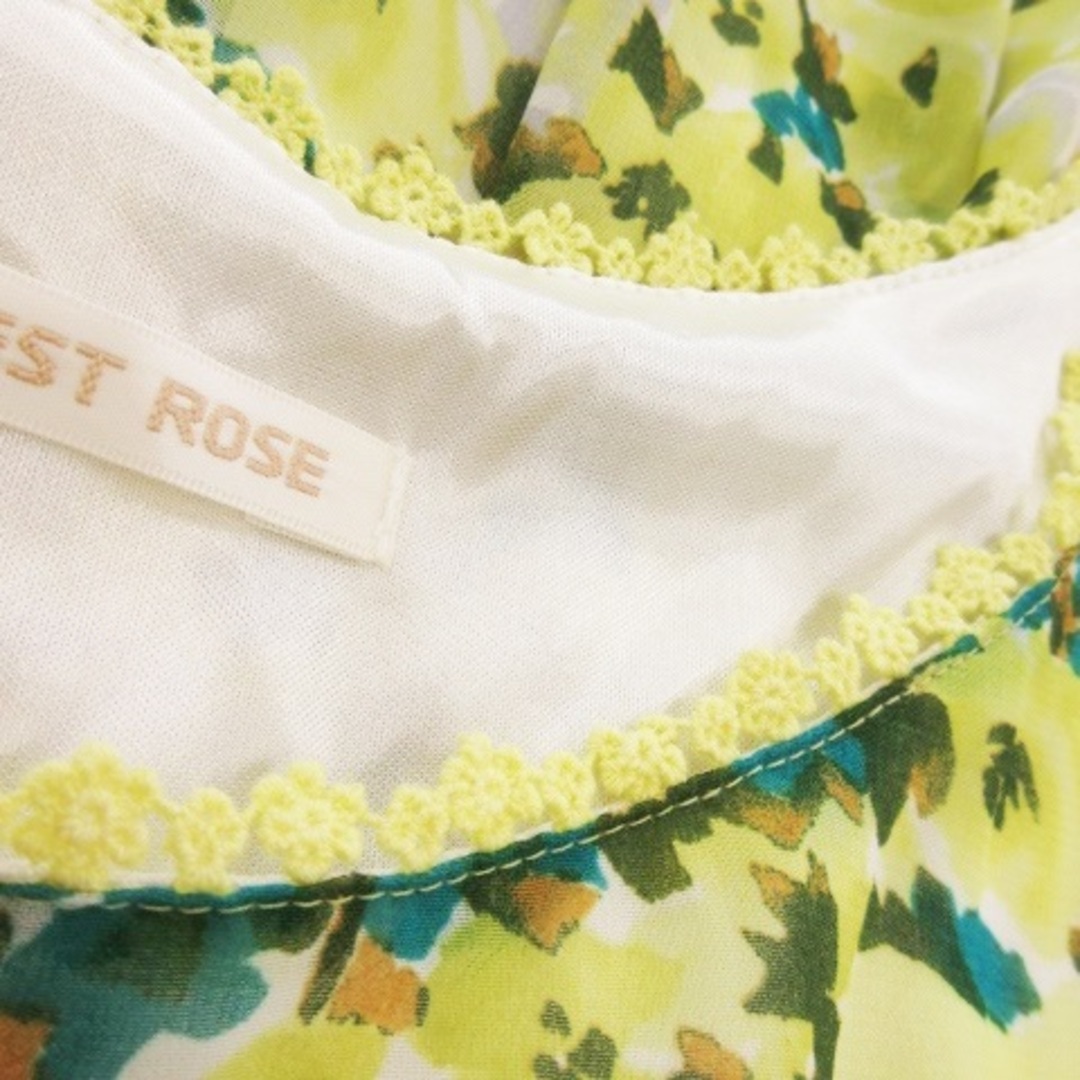 L'EST ROSE(レストローズ)のレストローズ ワンピース ミニ ノースリーブ 花柄 レース フリル 2 黄 レディースのワンピース(ミニワンピース)の商品写真