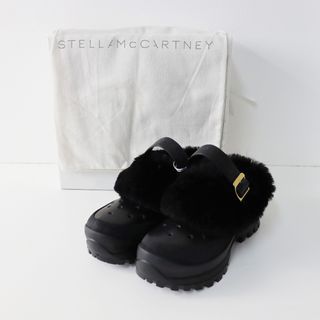 未使用 ステラマッカートニー STELLA McCARTNEY エコファー エコレザーストラップシューズ 35/ブラック 靴 ビブラム【2400013838634】