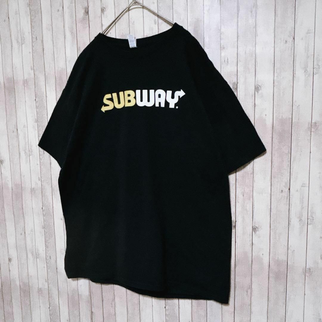 古着SUBWAY サブウェイ センターロゴプリント 企業ロゴ Tシャツ 半袖 メンズのトップス(Tシャツ/カットソー(半袖/袖なし))の商品写真