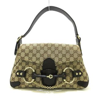 グッチ(Gucci)のGUCCI(グッチ) ショルダーバッグ ホースビット,GG柄 114915 ベージュ×ダークブラウン ジャガード×レザー(ショルダーバッグ)