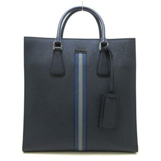 プラダ(PRADA)のPRADA(プラダ) トートバッグ ロゴ 2VG083 ダークネイビー×ブルー×グレー サフィアーノレザー(トートバッグ)