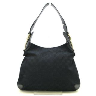 グッチ(Gucci)のGUCCI(グッチ) ショルダーバッグ GG柄  ホースビット 145826 黒 ジャガード×レザー(ショルダーバッグ)