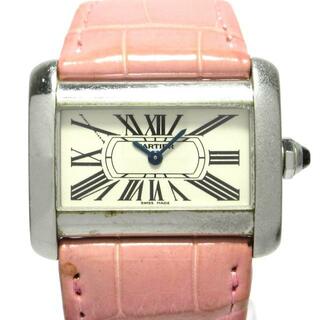 カルティエ(Cartier)のCartier(カルティエ) 腕時計 ミニタンクディヴァン W6300255 レディース SS×アリゲーターベルト アイボリー(腕時計)