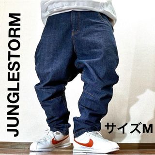 JUNGLE STORM - ジャングルストームデニムパンツJUNGLESTORMサルエルロゴ無Gパン古着