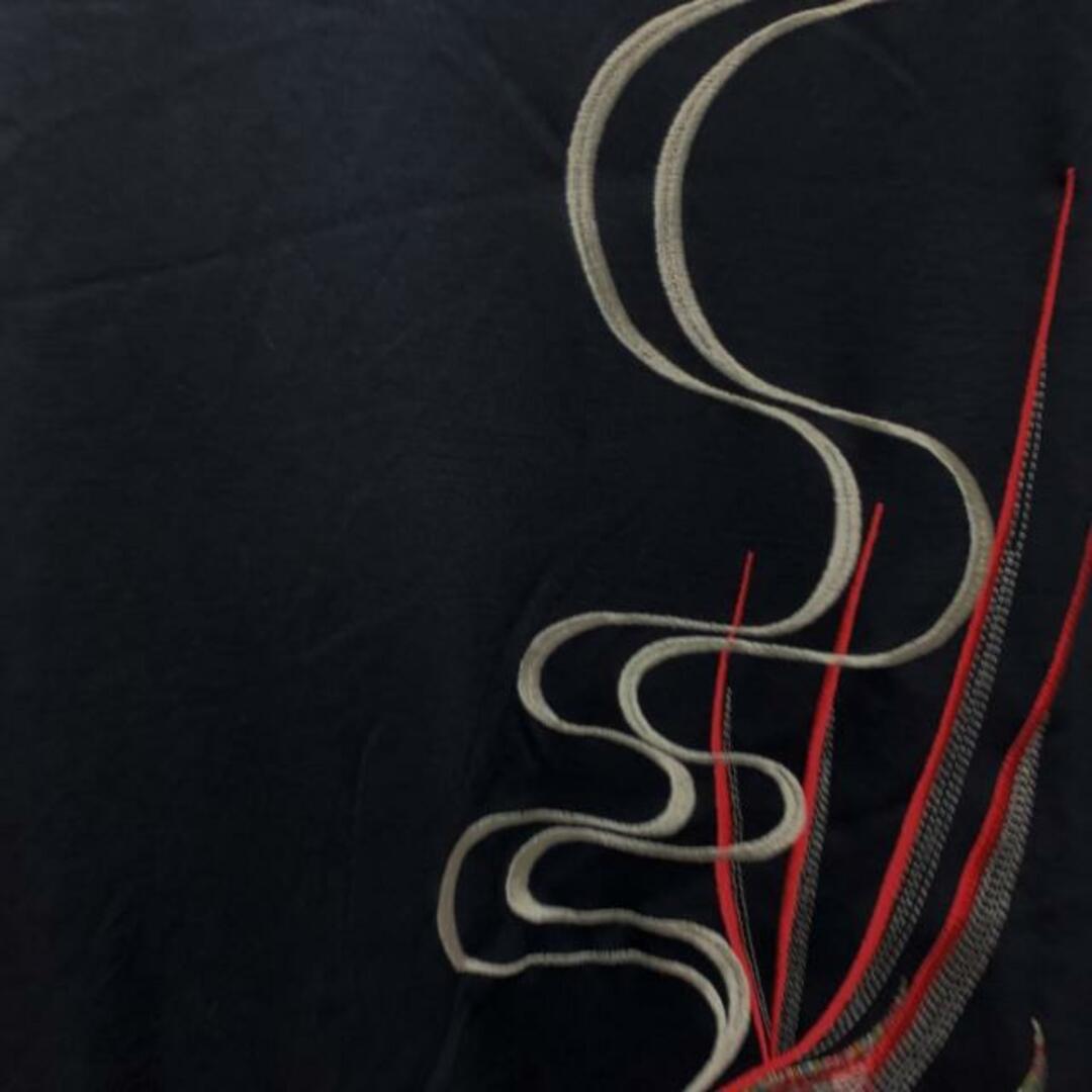 VIVIENNE TAM(ヴィヴィアンタム)のVIVIENNE TAM(ヴィヴィアンタム) 半袖カットソー サイズ0 XS レディース美品  - 黒×白×マルチ クルーネック/刺繍/金魚/ラメ レディースのトップス(カットソー(半袖/袖なし))の商品写真