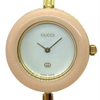 グッチ(Gucci)のGUCCI(グッチ) 腕時計美品  ベゼルウォッチ 1100-L レディース 白(腕時計)