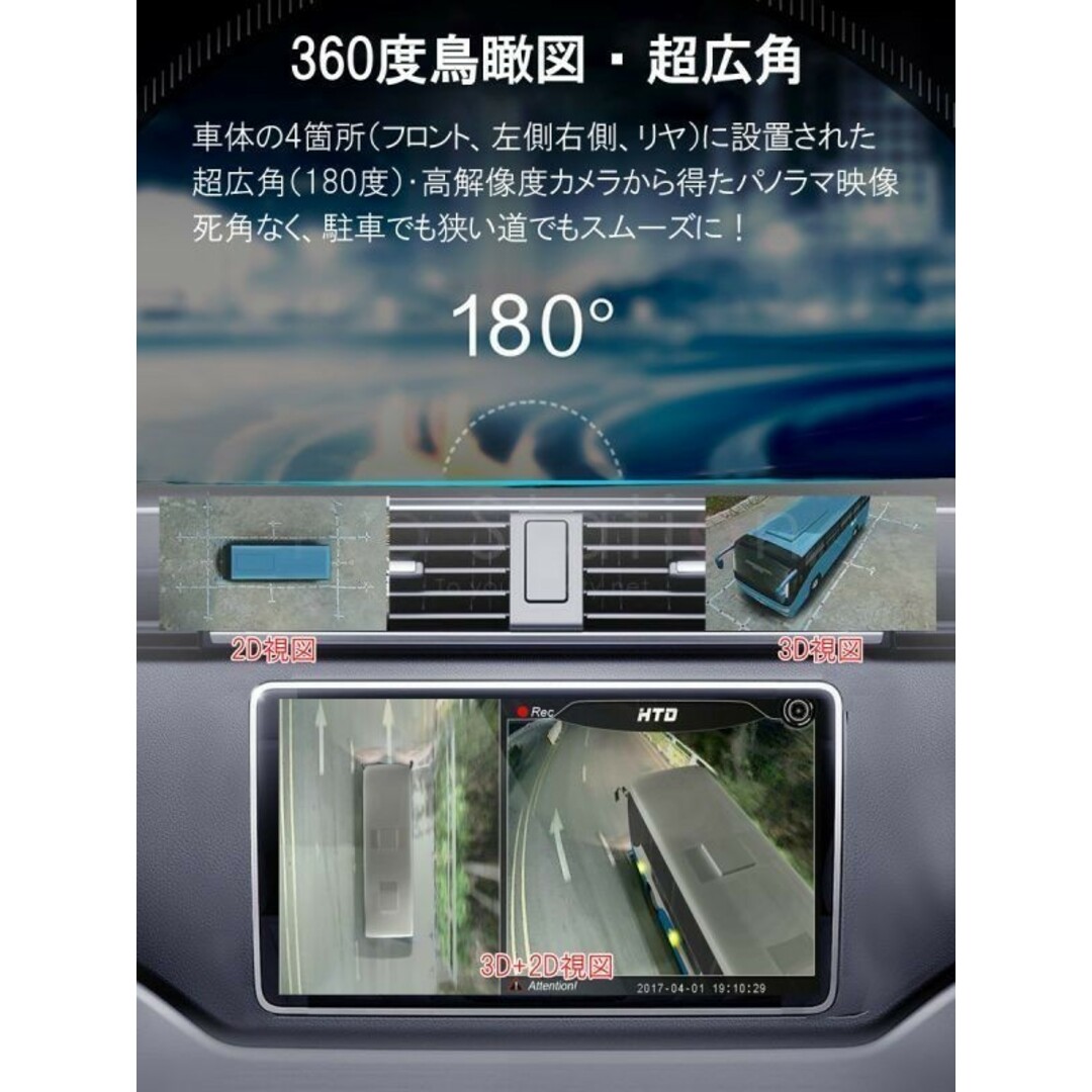 3Dアラウンドビュー 中型大型車対応「DVR360-BUS3D.A」 自動車/バイクの自動車(セキュリティ)の商品写真