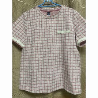 PLAID PRINT ROUND NECK TEE(Tシャツ/カットソー(半袖/袖なし))