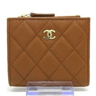 シャネル(CHANEL)のCHANEL(シャネル) 2つ折り財布美品  マトラッセ AP3388 ブラウン ゴールド金具 グレインドカーフスキン	(財布)