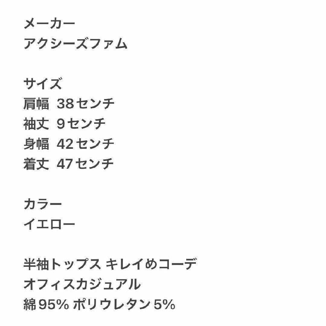 axes femme(アクシーズファム)のアクシーズファム　半袖トップス　M　イエロー　きれいめコーデ　オフィスカジュアル レディースのトップス(カットソー(半袖/袖なし))の商品写真