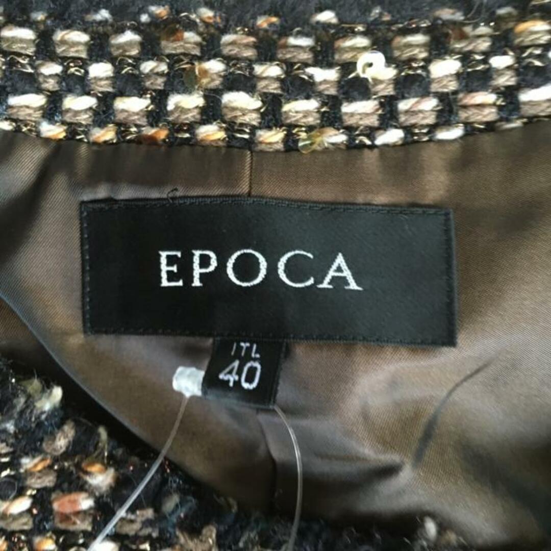 EPOCA(エポカ)のEPOCA(エポカ) ジャケット サイズ40 M レディース - 黒×グレー×マルチ 長袖/ツイード/ラメ/冬/秋 レディースのジャケット/アウター(その他)の商品写真