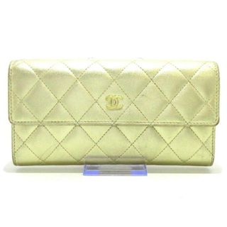 シャネル(CHANEL)のCHANEL(シャネル) 長財布 マトラッセ ゴールド ラムスキン(財布)