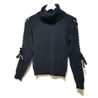 ヴァレンティノ(VALENTINO)のVALENTINO(バレンチノ) 長袖セーター サイズS レディース - 黒 タートルネック/リボン(ニット/セーター)