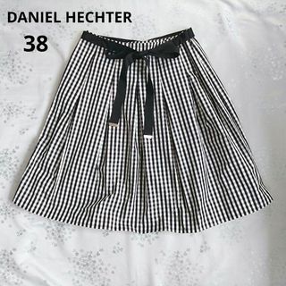 DANIEL HECHTER ダニエル エシュテル フレアスカート　リボン(ひざ丈スカート)