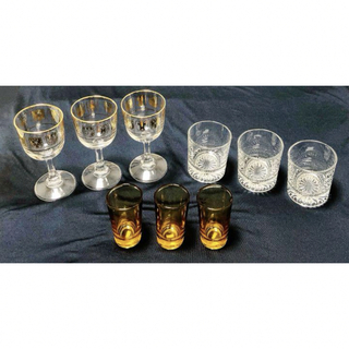 ガラス製　ワイングラス&ロックグラス&ビアグラス　冷酒グラス9客(アルコールグッズ)