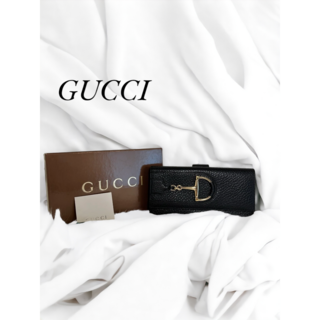 グッチ(Gucci)のGUCCI グッチ Wホック 長財布 137375 ホースビット ブラック 本革(財布)