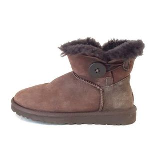 アグ(UGG)のUGG(アグ) ショートブーツ JAPAN 220 レディース ミニベイリーボタン 3352 ダークブラウン ムートン(ブーツ)