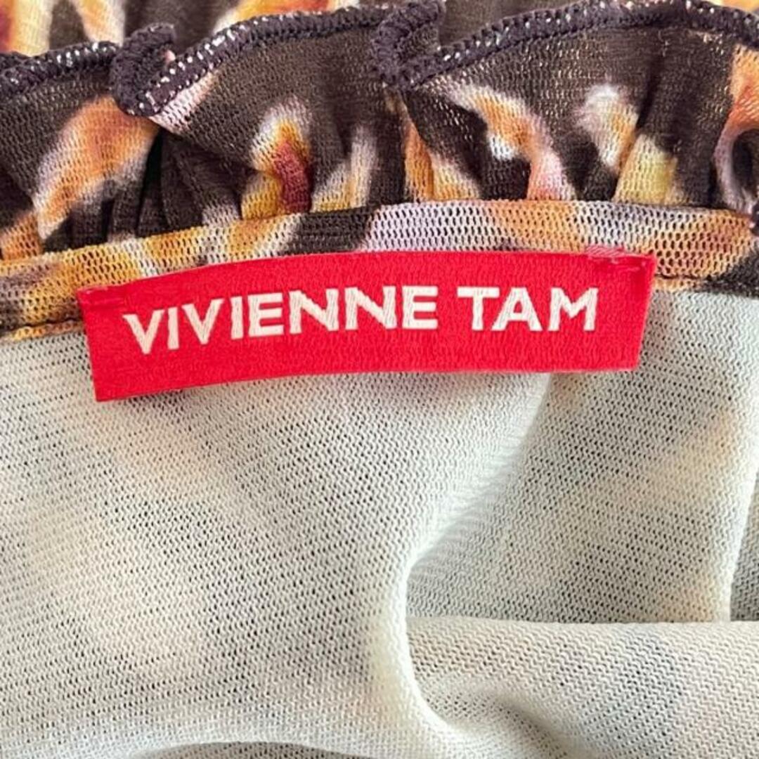 VIVIENNE TAM(ヴィヴィアンタム)のVIVIENNE TAM(ヴィヴィアンタム) ワンピース サイズ38 M レディース美品  - ダークブラウン×ライトブラウン 長袖/ロング レディースのワンピース(その他)の商品写真