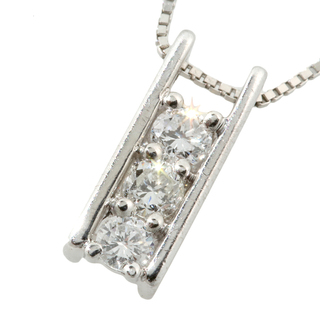 【本物保証】 新品同様 ハットリセイコー HATTORI SEIKO ネックレス プラチナ Pt850/900 メレダイヤモンド 0.21ct ダイヤモンド3個(ネックレス)