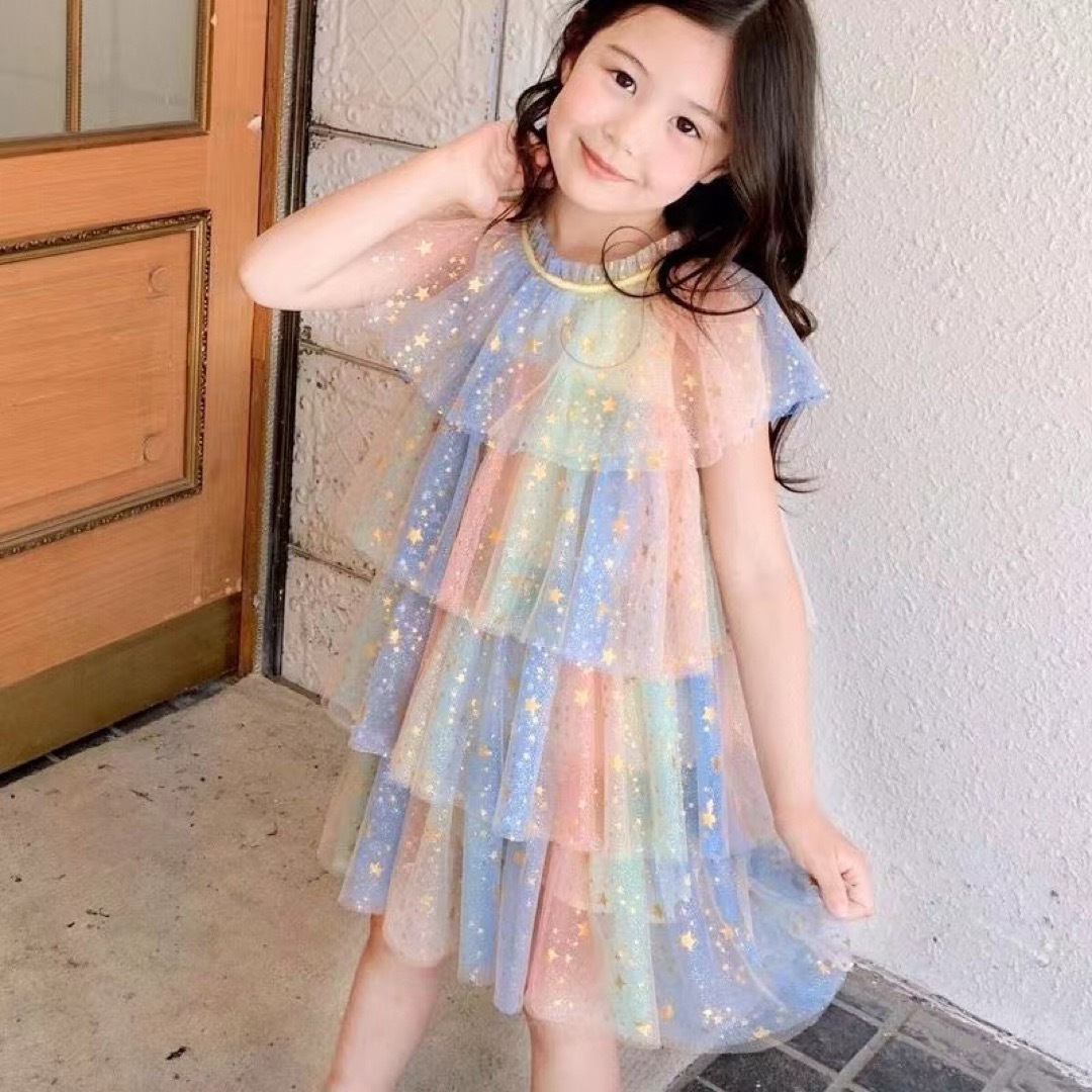 KWFB023キッズ 子供服 ワンピース ロングワンピース カジュアル 女の子 キッズ/ベビー/マタニティのキッズ服女の子用(90cm~)(ワンピース)の商品写真