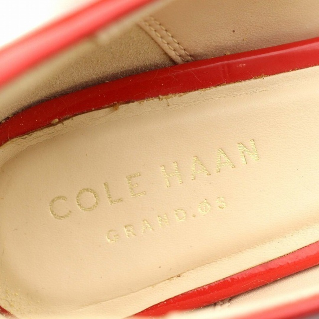 Cole Haan(コールハーン)のコールハーン パンプス ウェッジソール オープントゥ エナメル 23cm 赤 レディースの靴/シューズ(ハイヒール/パンプス)の商品写真