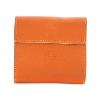 IL BISONTE - イルビゾンテ 財布 二つ折り 小銭入れ レザー ロゴ型押し 袋付き 茶 ブラウン