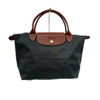 ロンシャン(LONGCHAMP)のLONGCHAMP(ロンシャン) ハンドバッグ ル・プリアージュオリジナル ダークグレー×ダークブラウン 折りたたみ ナイロン×レザー(ハンドバッグ)