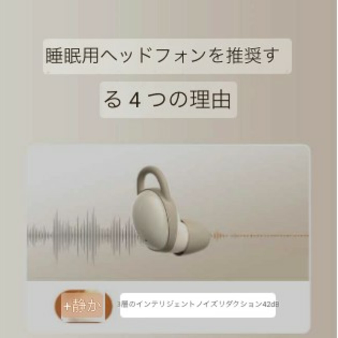 ワイヤレスイヤホン ノイズキャンセリング ワイヤレス Bluetoothホワイト スマホ/家電/カメラのオーディオ機器(ヘッドフォン/イヤフォン)の商品写真