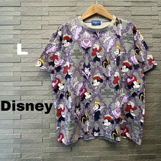 Disney 東京ディズニーリゾート 半袖 Tシャツ ハロウィン L グレー×紫