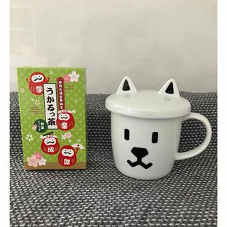 SoftBank お父さん　フタ付きマグカップ　煎茶