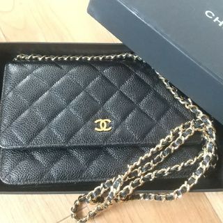 シャネル(CHANEL)のCHANEL☆シャネル チェーンウォレット マトラッセ キャビアスキン(ショルダーバッグ)