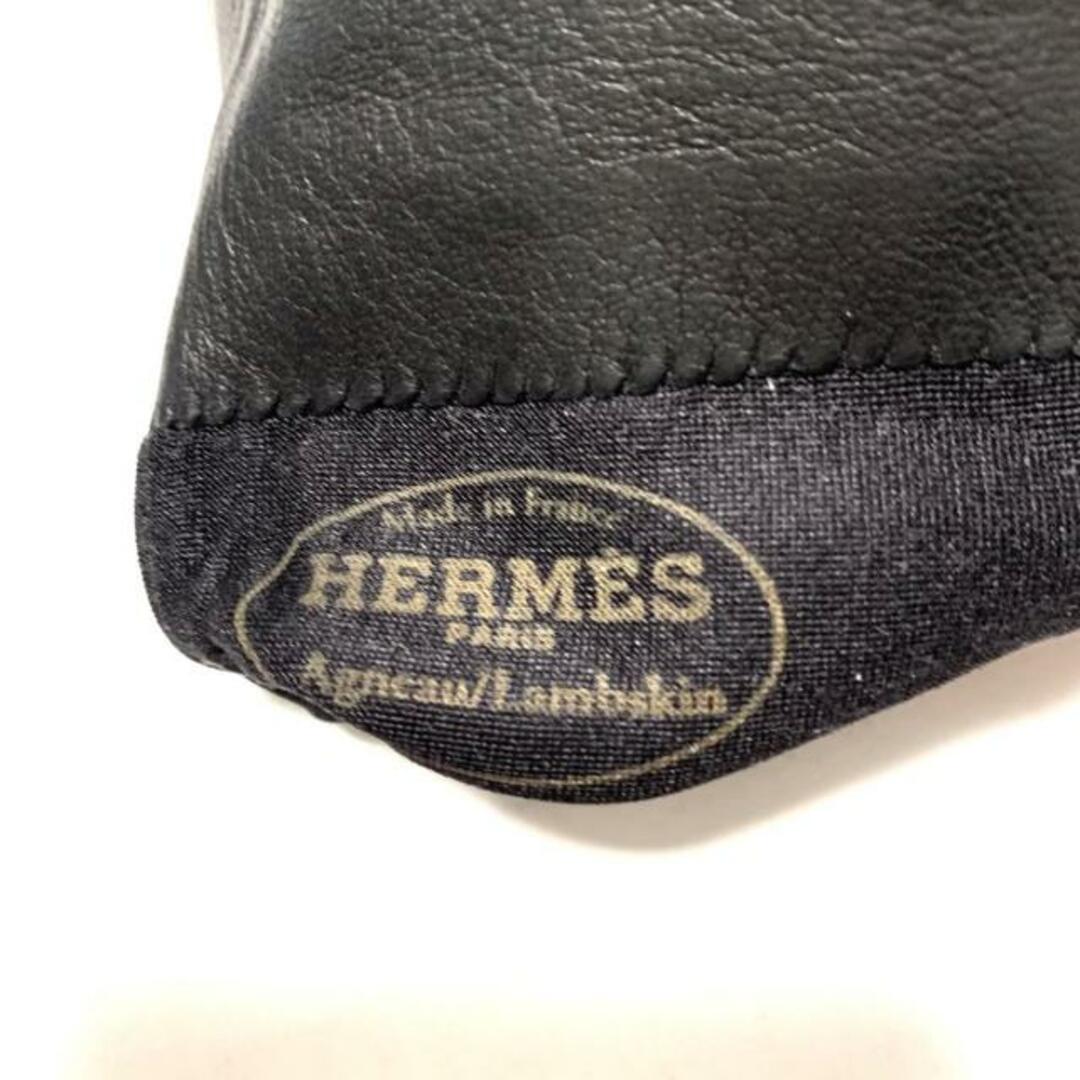 Hermes(エルメス)のHERMES(エルメス) 手袋 レディース - 黒×シルバー レザー レディースのファッション小物(手袋)の商品写真