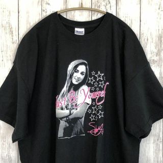 ミュージックティー(MUSIC TEE)のバンドＴシャツ　セレーナ　オーバーサイズ2ＸＬ　メンズ古着　黒ブラック　半袖Ｔ(Tシャツ/カットソー(半袖/袖なし))