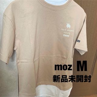 モズ(moz)のモズ　レディース  Tシャツ カットソー Mサイズ　ベージュ　moz 重ね着風(Tシャツ(半袖/袖なし))