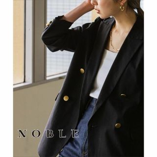 Noble - Noble 麻ストレッチピークドラペルダブルジャケット ノーブル