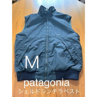 パタゴニア(patagonia)の貴重！シェルドシンチラベスト　patagonia ブラック　M ヴィンテージ(ダウンベスト)