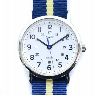 タイメックス(TIMEX)のタイメックス インディグロ 腕時計 ウォッチ アナログ クォーツ 3針 紺 黄(腕時計)