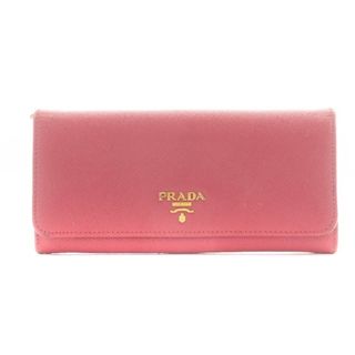 プラダ(PRADA)のプラダ サフィアーノ 長財布 小銭入れ レザー ピンク 1MH132(財布)